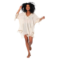 Kimono estivo boho in cotone con frange