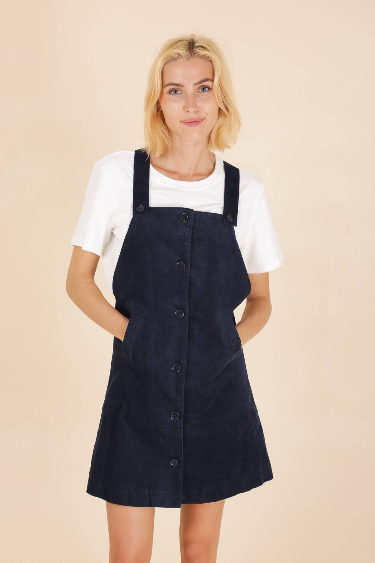 Abito salopette Dharan in velluto a coste