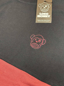 T-shirt unisex bicolor uva e nero con logo ricamato
