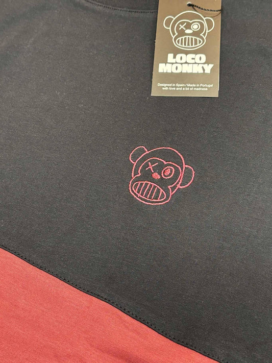 T-shirt unisex bicolor uva e nero con logo ricamato