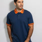 Polo uomo antimacchia bicolor in piqué