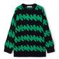 Maglione oversize girocollo fantasia