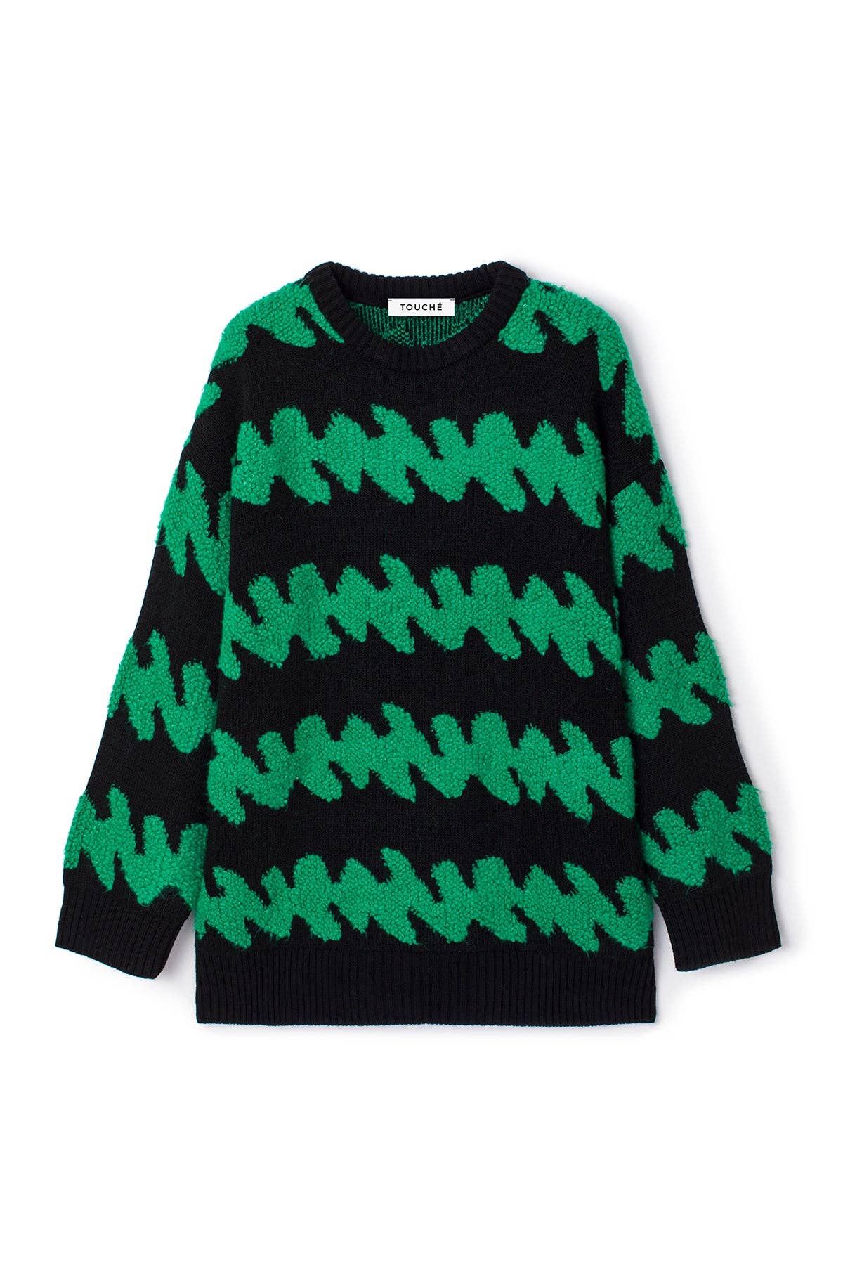 Maglione oversize girocollo fantasia