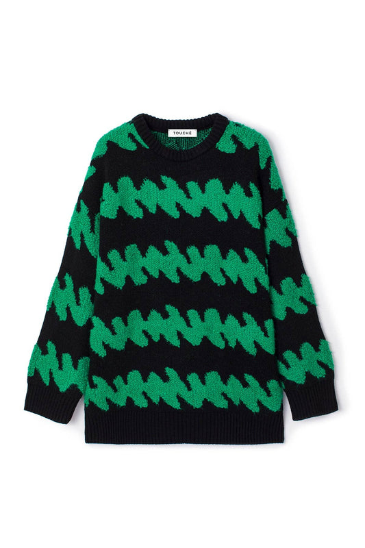 Maglione oversize girocollo fantasia