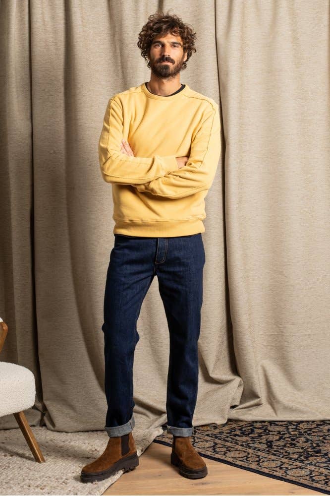 Felpa Bizz oro con maxi stampa sul retro