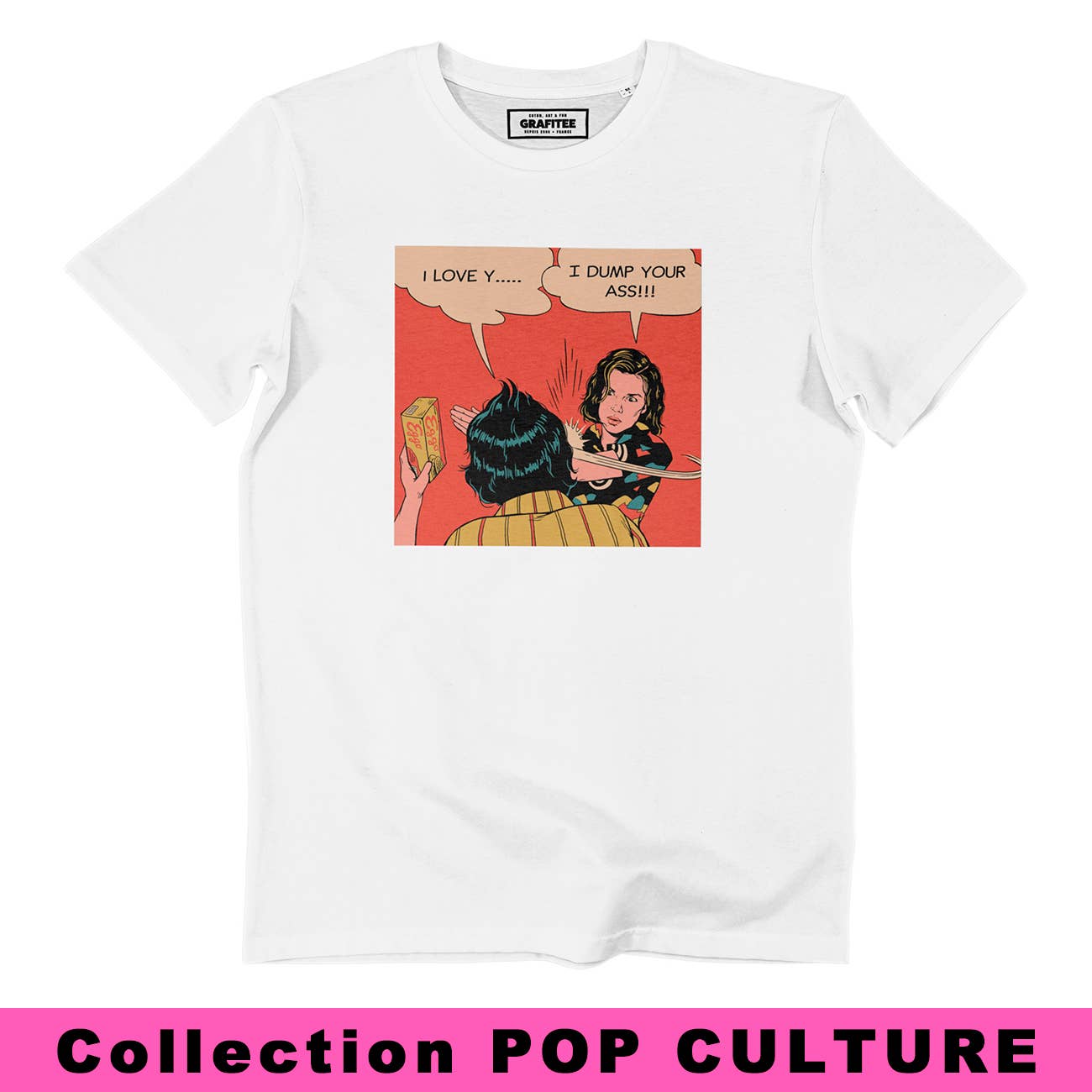 T-shirt meme pop culture Strange Slap in cotone biologico