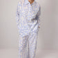 Set camicia e pantaloni in viscosa con stampa astratta