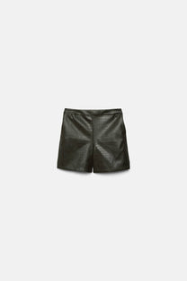 Pantaloncini in finta pelle effetto coccodrillo