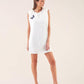 Abito mini bianco con patch farfalla