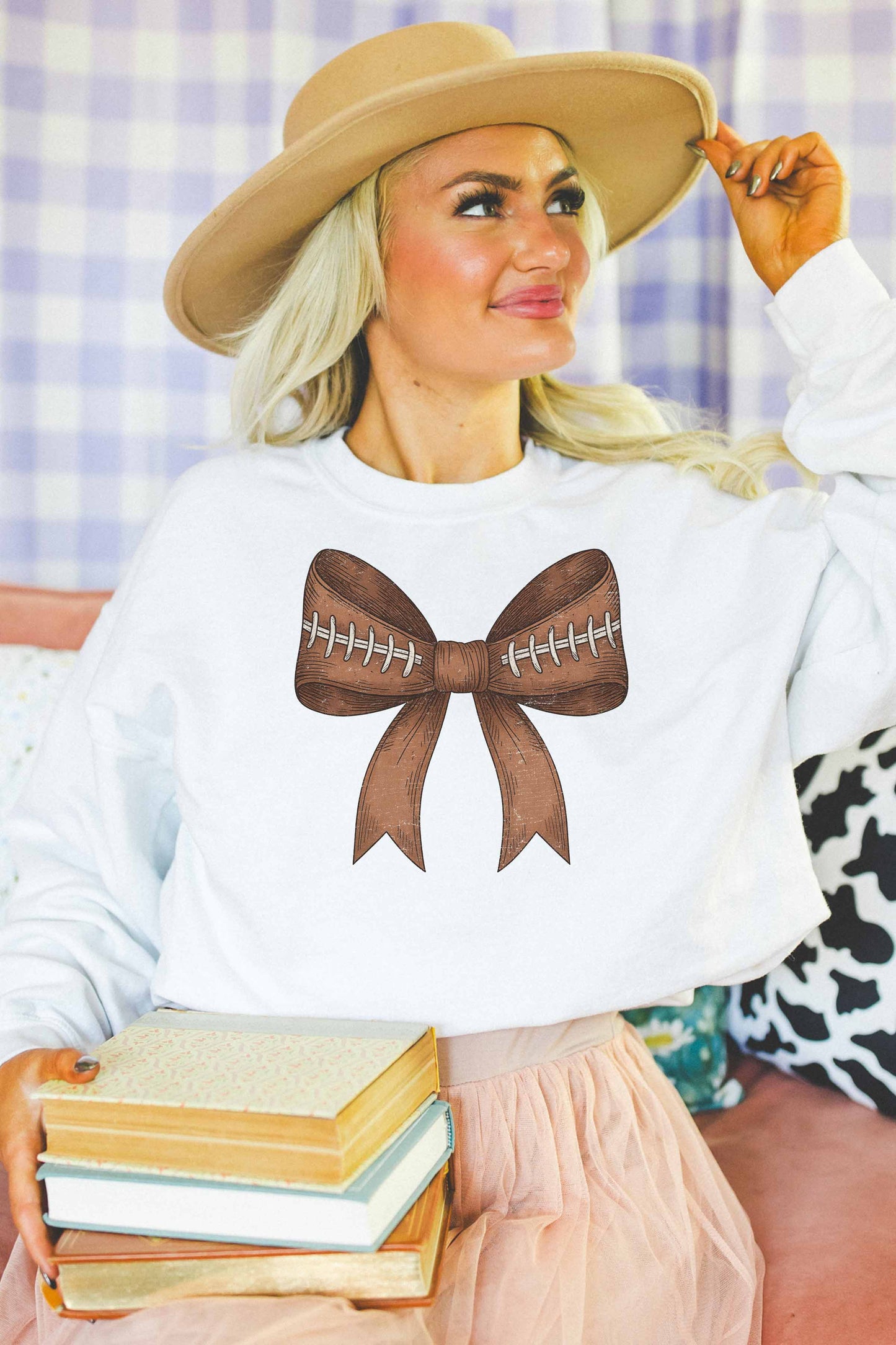 Felpa oversize con stampa fiocco football