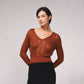 Maglione corto all’uncinetto con lurex