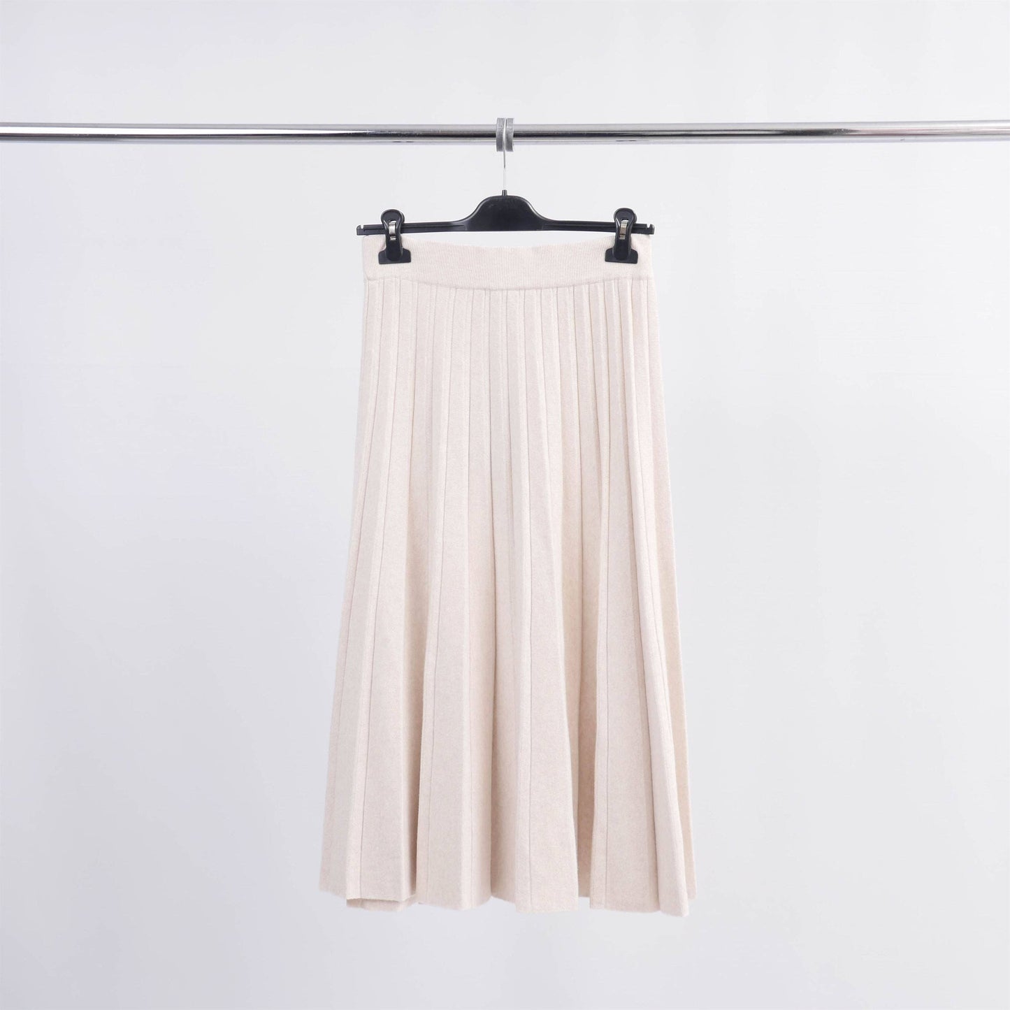 Gonna midi in maglia plissettata elasticizzata