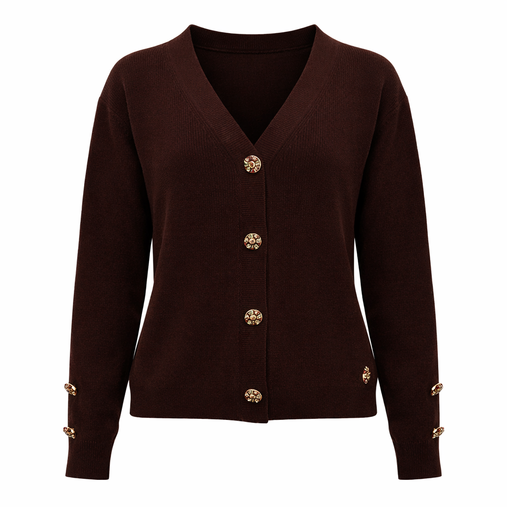 Cardigan in maglia con bottoni gioiello