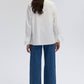 Camicia in popeline con maxi collo in pizzo