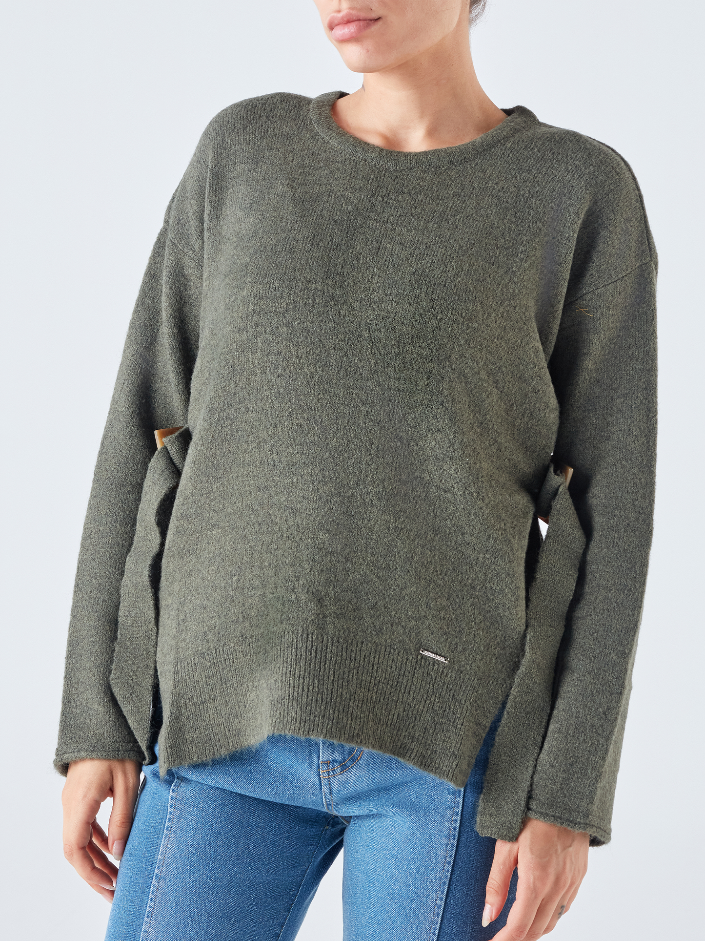 Maglione in maglia con fibbia laterale