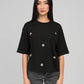T-shirt Amarina nera con strass