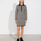 Abito in maglia jacquard con colletto polo e bottoni