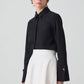 Body camicia nero con polsini ampi