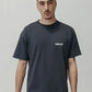 T-shirt cropped nera washed oversize in cotone biologico