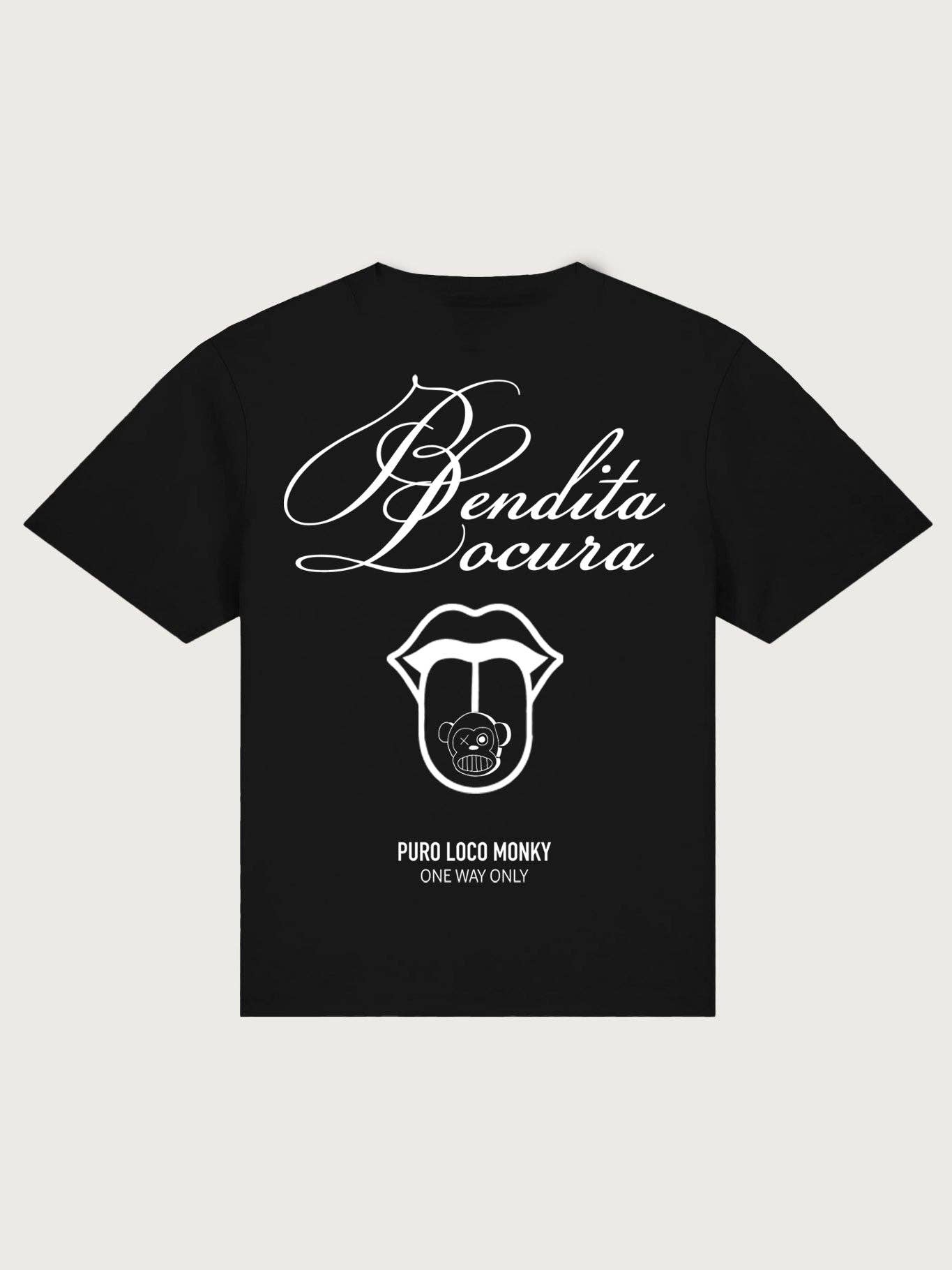 T-shirt crop donna Bendita Locura nera