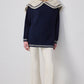 Maglione oversize in maglia con maxi colletto stile sailor