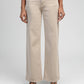 Jeans beige a vita alta a gamba dritta