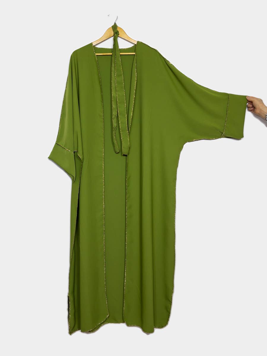 Kimono estivo midi in cotone con maniche a 3/4