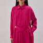 Camicia oversize in raso a bande