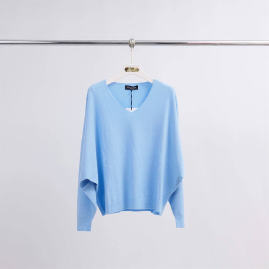 Maglione oversize con scollo a V in misto viscosa