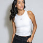 Top bianco antimacchia in lycra