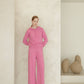 Pantaloni in maglia 3D a gamba larga in misto cashmere