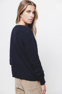 Maglione a maglia strutturata con scollo a V