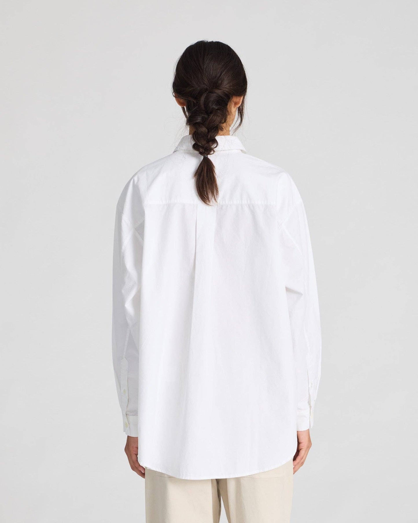 Camicia Astrid in popeline di cotone biologico bianca