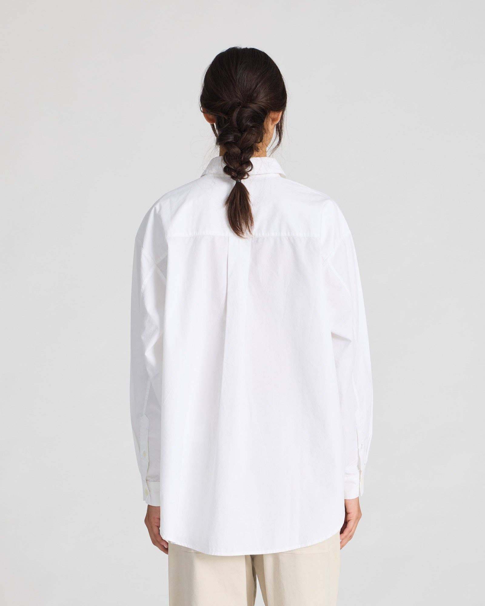 Camicia Astrid in popeline di cotone biologico bianca