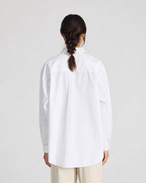 Camicia Astrid in popeline di cotone biologico bianca