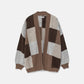 Cardigan in maglia color block con motivo geometrico