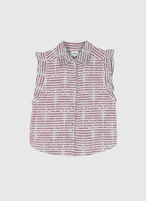Camicia rossa Senaly a righe con dettagli gioiello