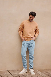 Felpa Marco girocollo color rame arancio