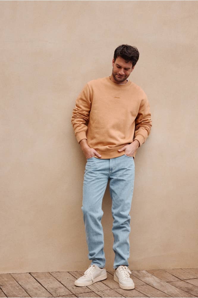 Felpa Marco girocollo color rame arancio