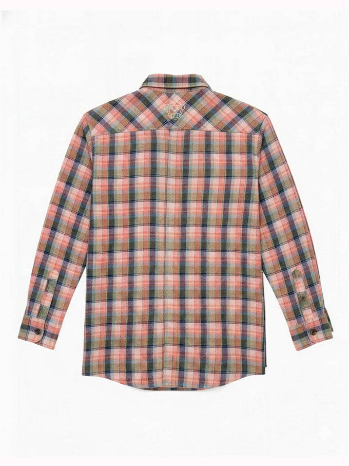 Camicia di flanella a quadri da uomo Chop Plaid rosa