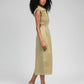 Abito midi Orenia lime con dettagli crochet