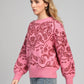 Maglione oversize jacquard bandana rosa caramella