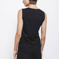 Top in maglia rasata con scollo rotondo