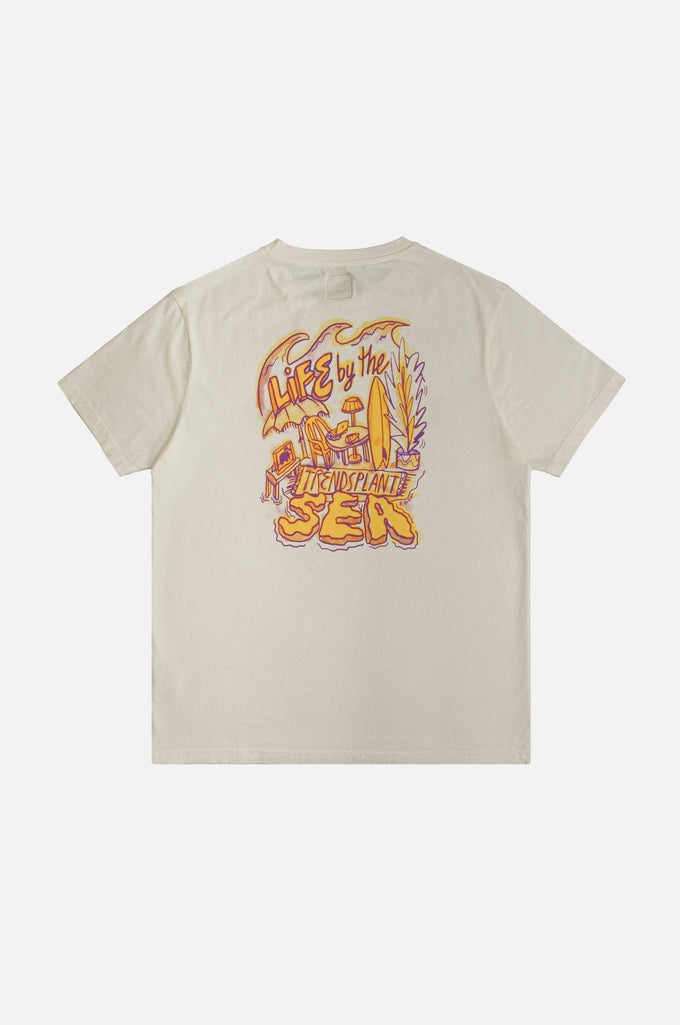 T-shirt pigmentata bianca “Life by the Sea VII”