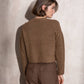 Cardigan corto in maglia con scollo a V e tasche