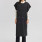 Gilet lungo nero con tasche