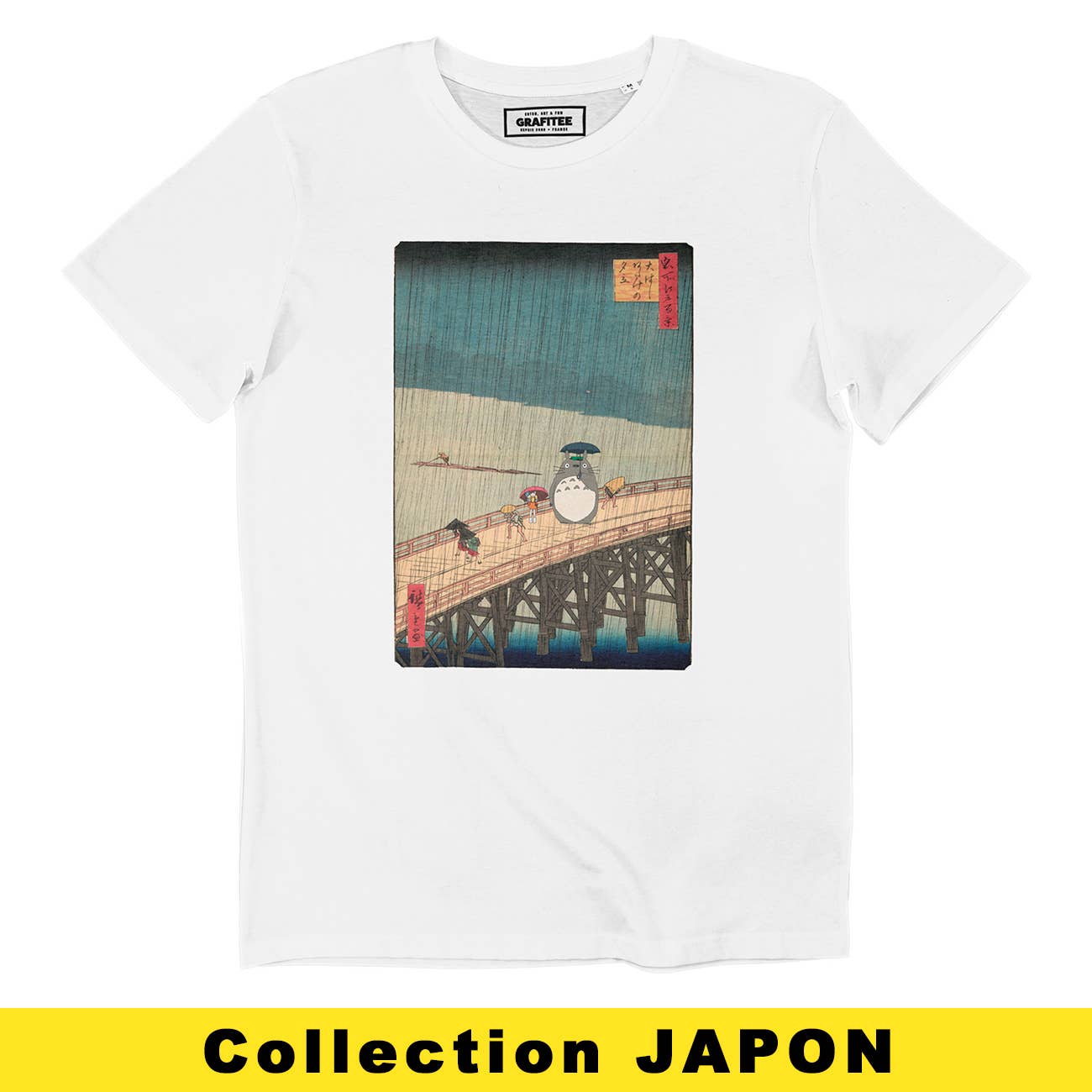 T-shirt grafica Totoro “Floating Rain” in cotone biologico