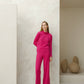 Pantaloni a gamba larga in lana merino extrafine