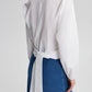 Blusa in popeline con cintura in vita