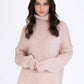 Maglione dolcevita oversize color polvere Lejoko